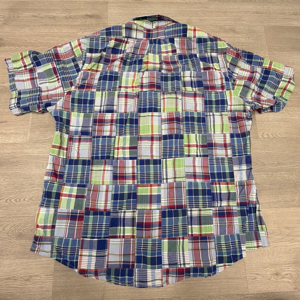 Brooks Brothers Vintage Madras Patchwork Shirt Mens XL Button Down Short Sleeve - Picture 4 of 9